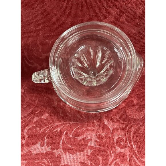 Vintage Anchor Hocking Large Clear Glass Handled Juicer Fruit Reamer Pedestal - Picture 7 of 11